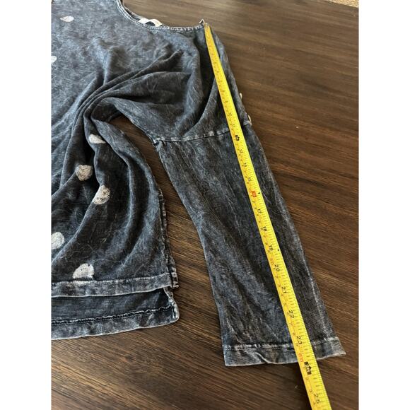 Jess & Jane Shirt Womens Small Black White Polka Dot 3/4 Sleeve Tunic Top Boho - Picture 10 of 11